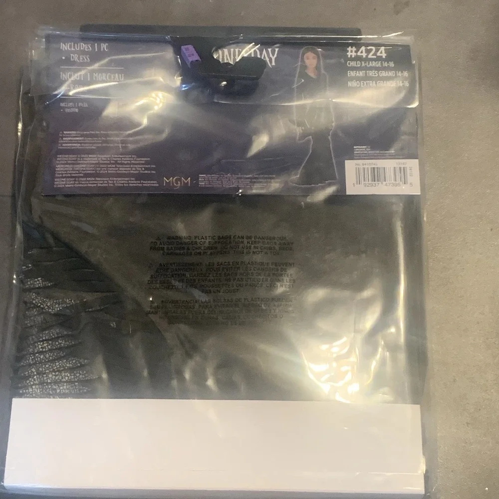 NEW Wednesday Morticia Addams Child‎ Dress Up Costume XL 14/16 - Picture 3 of 3